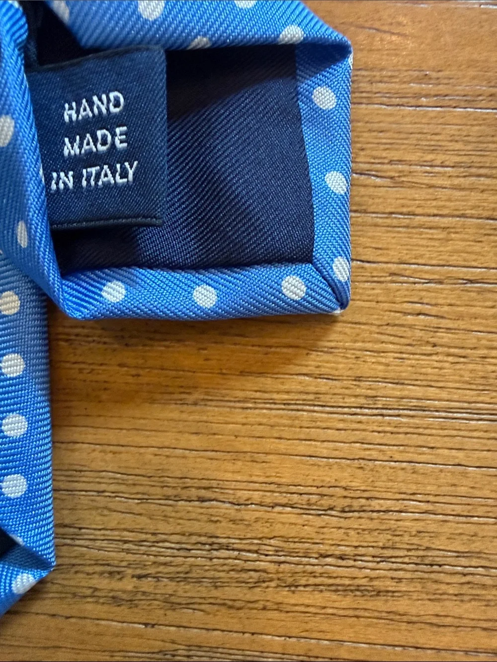 Polo Ralph Lauren Men's Blue and White Dot Silk Tie